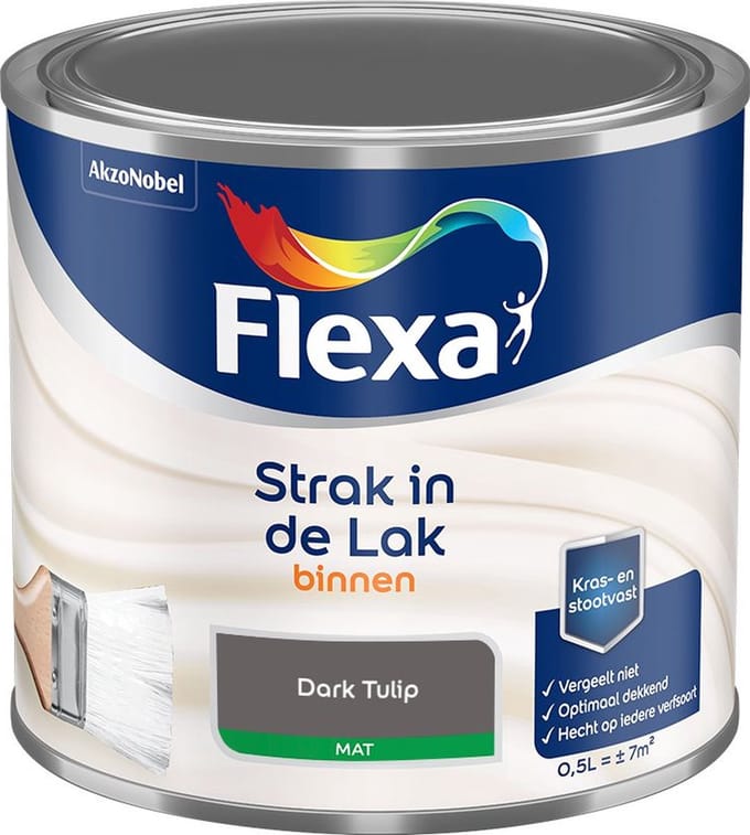 Flexa - Strak In De Lak Binnenlak Mat - Dark Tulip - Mengverf - 500 Ml