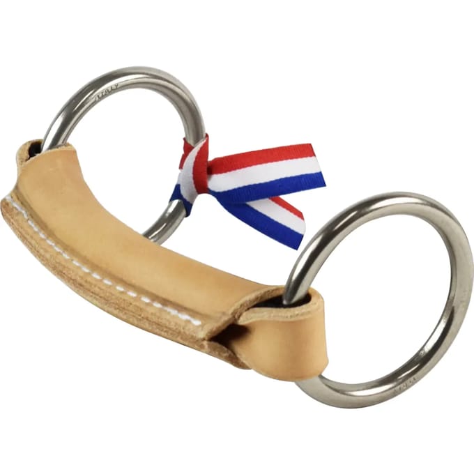 Mors met 2 ringen voor paard, ronde leren versie Ronzon Legend