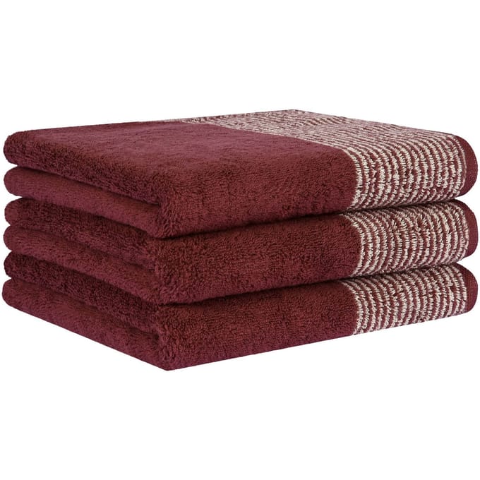 Cawoe Handdoek Luxury Home Two-Tone Een maat, 50x100 Set van 3