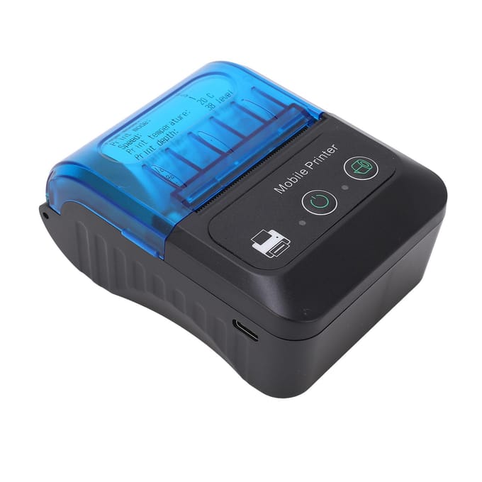 Imprimante Thermique 2 pouces Machine d'Impression d'Étiquettes Thermiques 203 DPI 80 mm s 58 mm Largeur pour la Maison blue