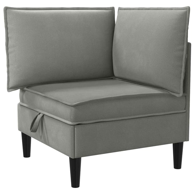vidaXL - Hoek - Sofa - met - Opbergruimte - Donkergrijs - Fluweel