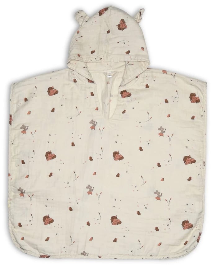 Flor poncho-creme eenhoorn maat 1-2 jaar