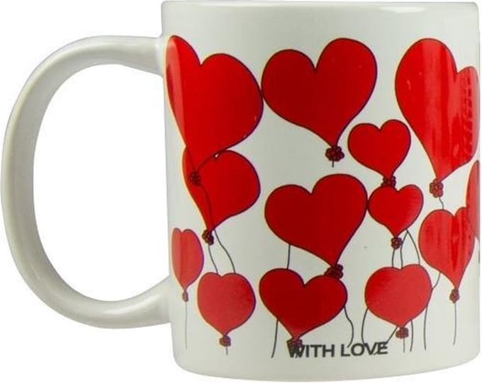 Arti Casa Mok Hartjes 300 Ml Keramiek Wit/rood
