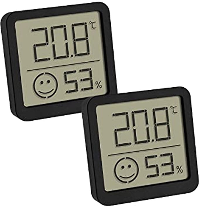 Digitale Thermohygrometer Set van 2 - Temperatuur en Luchtvochtigheid Meting, Handzaam en Compact