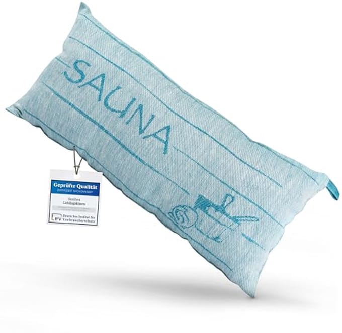 Premium Sauna Kussen en Reiskussen - 50 x 25 cm - Linnen en Katoen