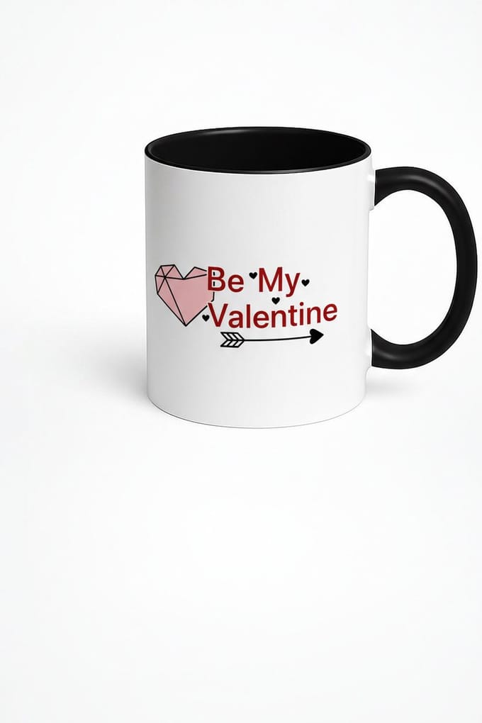 Be My Valentine Mok met Liefdeshart en Pijl | Romantisch Valentijnscadeau Beker