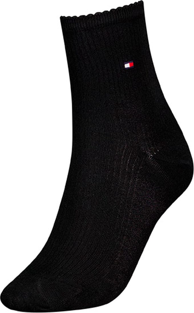 Tommy Hilfiger dames halfhoge sokken premium rib zwart