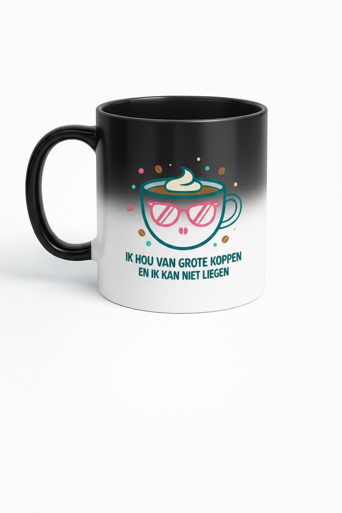 Ik Hou Van Grote Koppen Magic Mug - Koffiemok met Verborgen Design