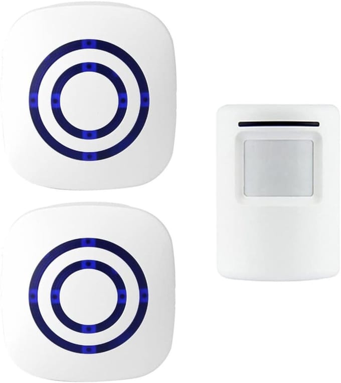 Bewegingssensor Deurbel - Ingangsdetector Alarm - Winkel Welkom Melder - Draadloze Installatie - 70 Meter Bereik - Wit