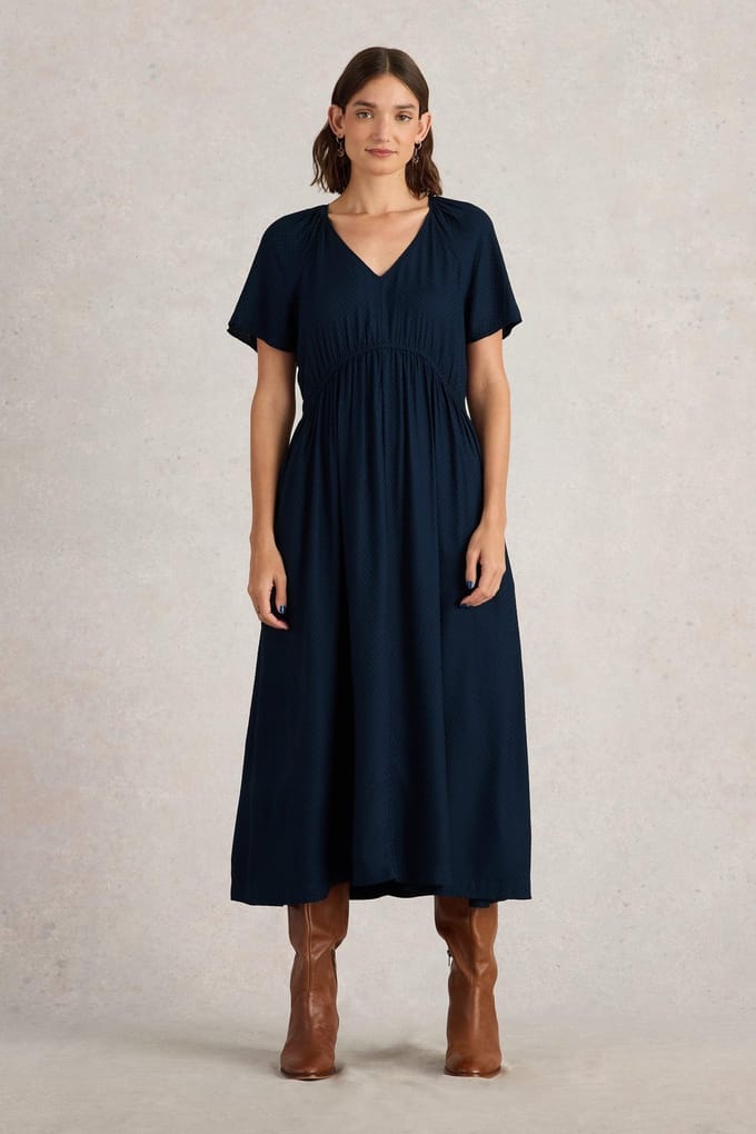 White Stuff Imogen Midi Dress Dark Navy Größe: 8 | Midikleider Outlet | Damen | Blau