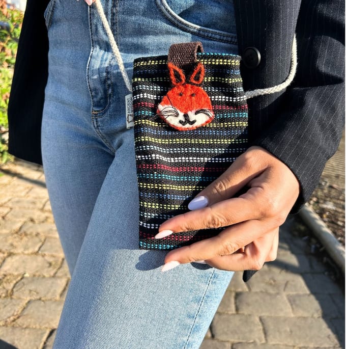 Telefoonhouder Tas Zwart en Multi - vos decor