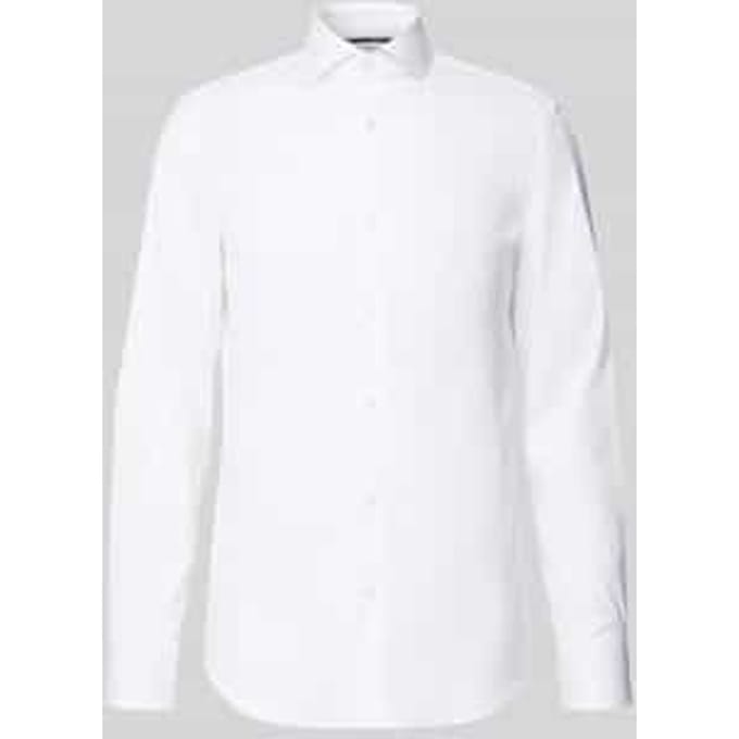 BOSS Hank slim fit overhemd - popeline - wit - Strijkvriendelijk - Boordmaat: 43