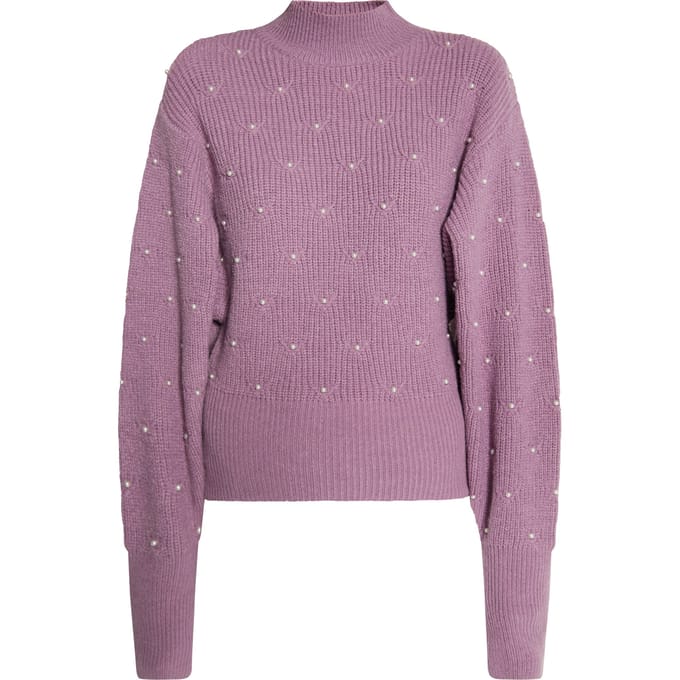 Faina Gebreide trui met kralen Dames Mauve
