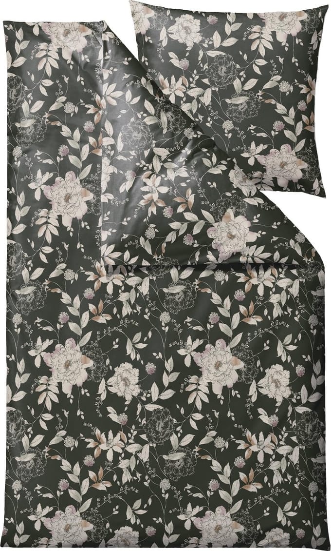 Södahl organic Garden Bloom Beddengoed 135 x 200 cm Forest green