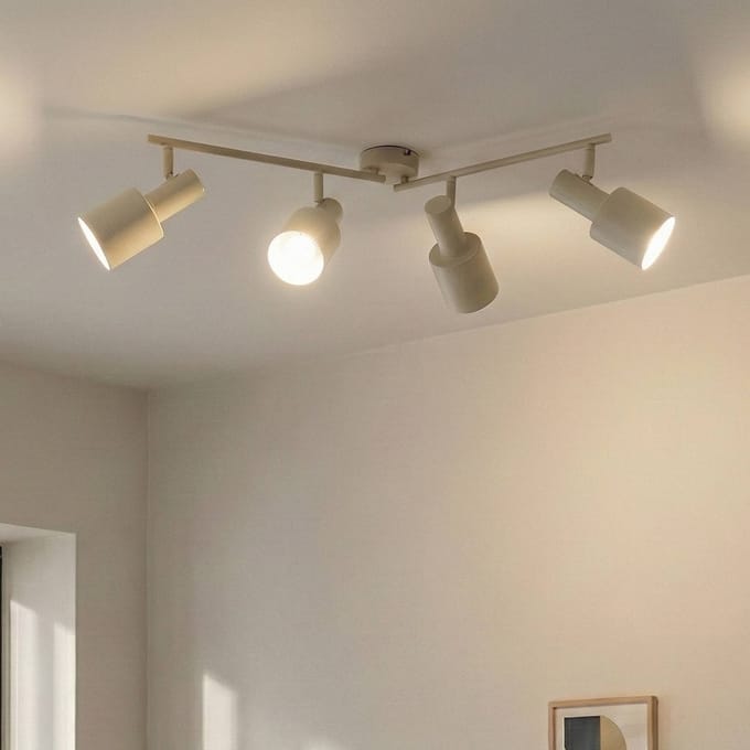 Lindby - buitenspot - 4lichts - IJzer - H: 25 cm - E27 - beige
