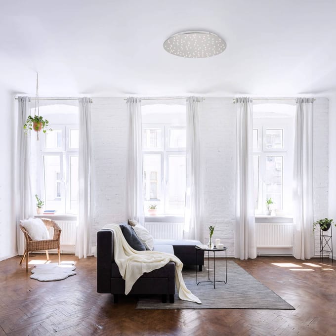 JUST LIGHT. GmbH LED plafondlamp Sparkle CCT dim staal Ø 48cm