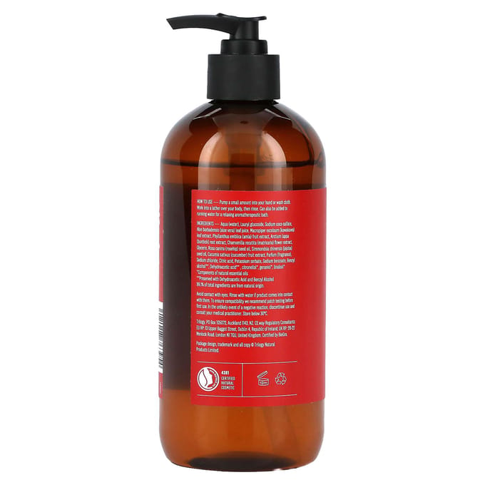 Trilogy, Botanische Douchegel, Alle Huidtypen, 16,9 fl oz (500ml) red