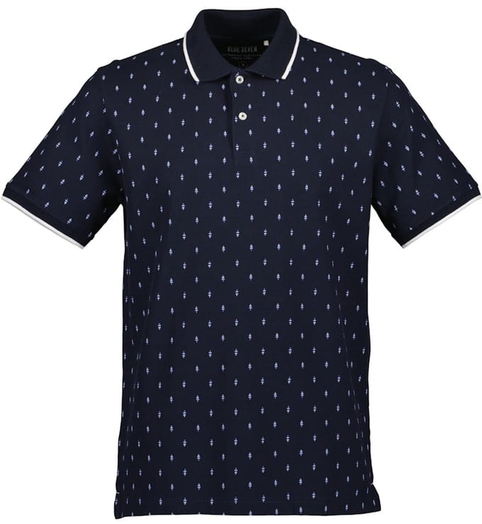 Blue Seven - Polo 321193 navy print KM - maat XXL