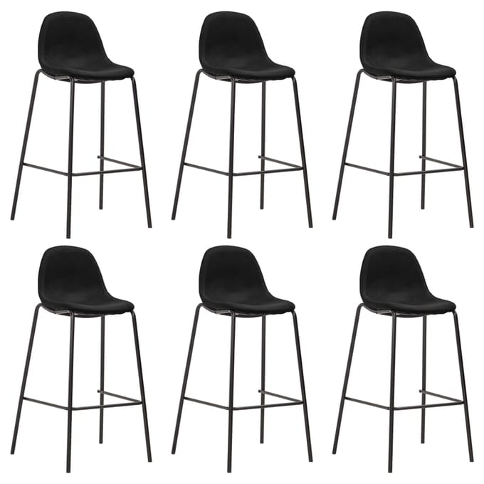 vidaXL - Barstoelen - 6 - st - stof - zwart