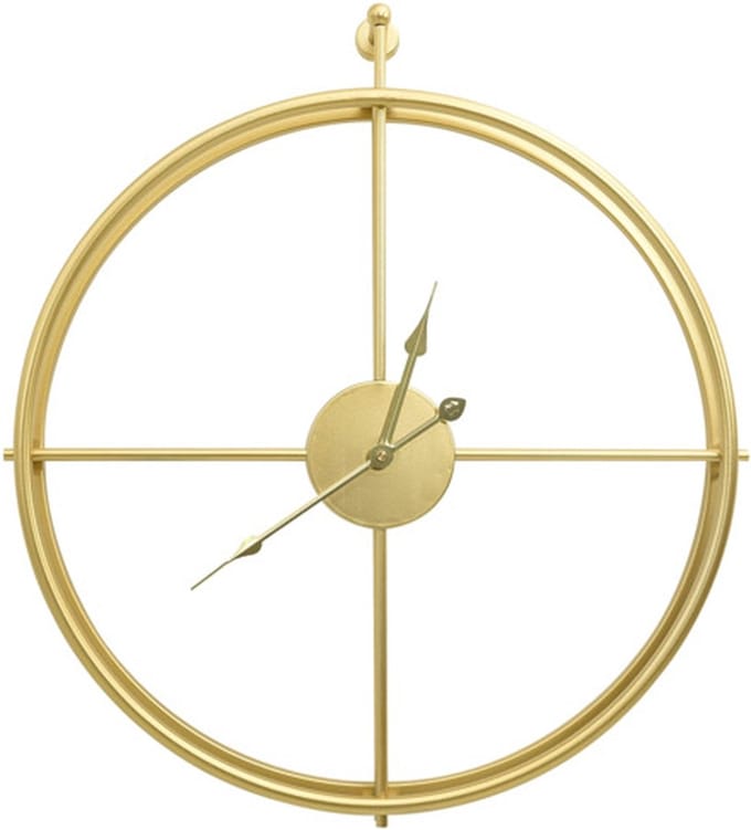 vidaXL - Wandklok - 52 - cm - ijzer - goudkleurig