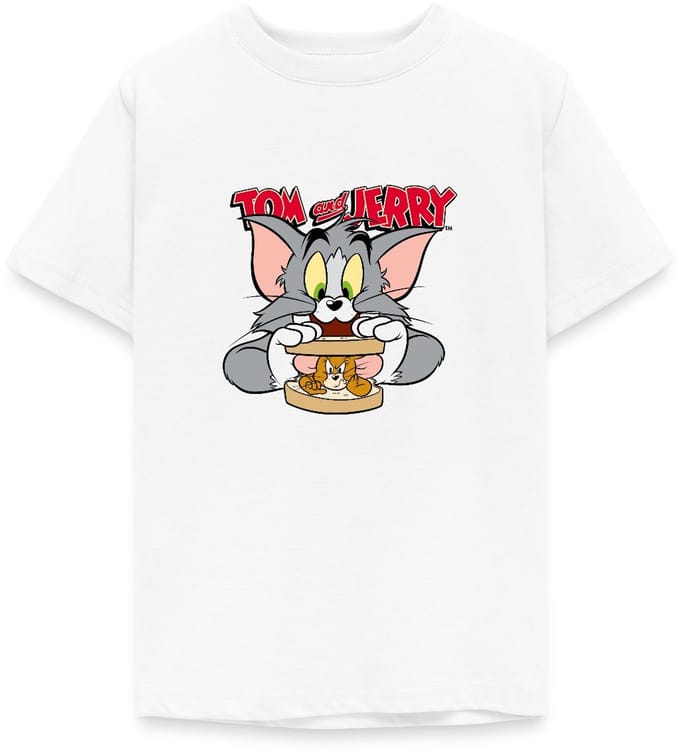 Tom En Jerry Sandwich Muis Broodje T-Shirt Tiener