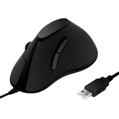 LogiLink Ergonomic vertical mouse USB 100dpi black - Vertical mouse - Optisch - 5 knoppen - Zwart