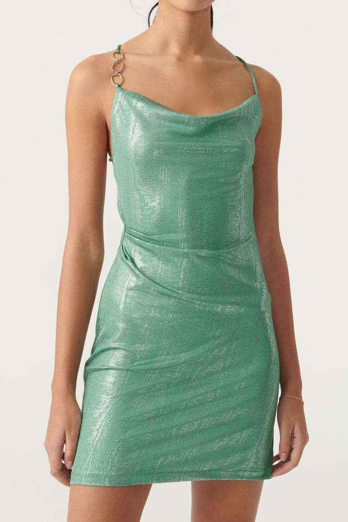 BA&SH Robe Tanusha Vert Maat: M | Mini Jurken Outlet | Dames | Groen