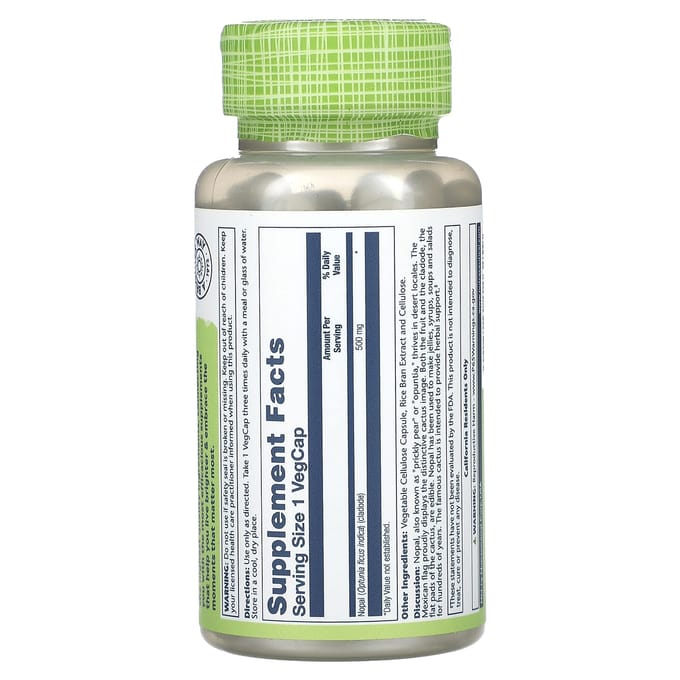 True Herbs, Nopal, Opuntia Ficus, 500Mg, 100 Veggie Capsules