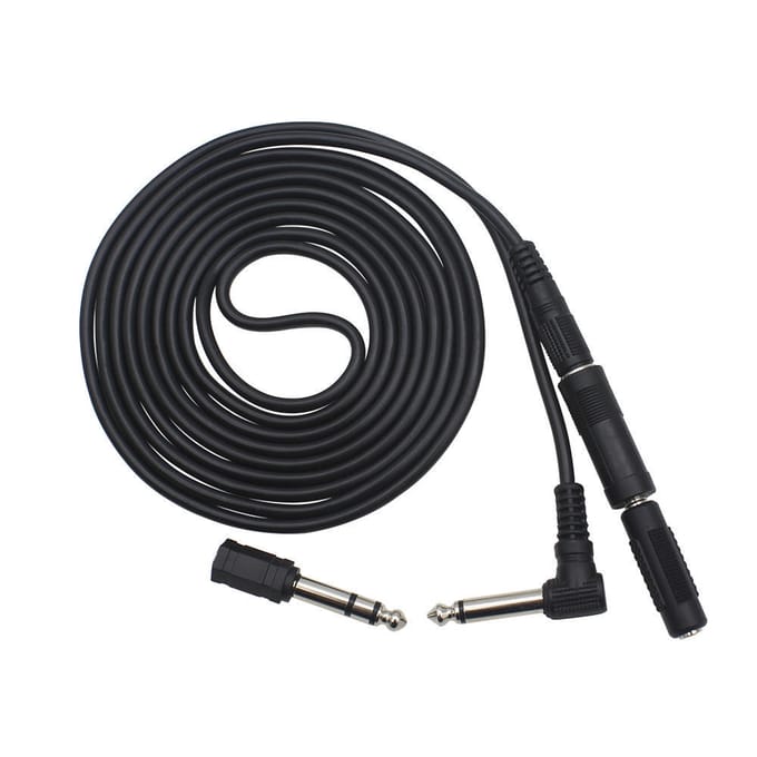 3MGuitar Audiokabel 1/4  6.35mm Rechte Rechte Plug met 3 Adapters zwart