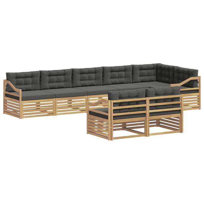 vidaXL - Buiten - bank - set - 8 - st - Wit - en - antracietkleurig - Polyester