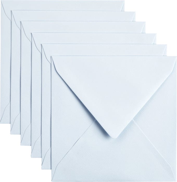 Briefumschlag Papicolor 140x140mm babyblau Packung mit 6 Stück