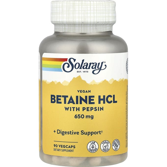 Betaïne Hcl met Pepsine, 90 Veggie Capsules