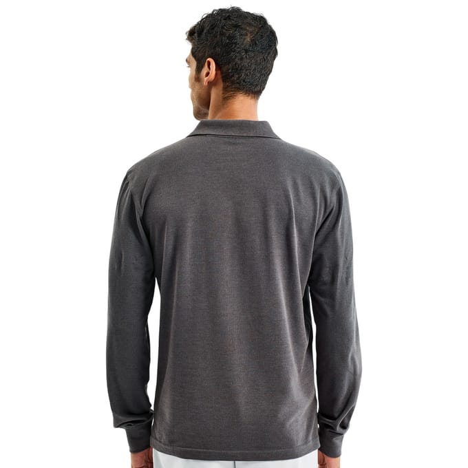 Asquith & Fox Heren Klassieke Pasvorm Poloshirt met lange mouwen (Houtskool)