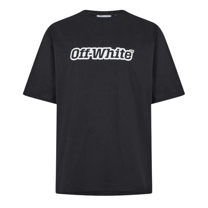 Off White Heren T-shirt met skate-print (Zwart, Wit)