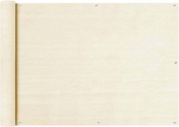 vidaXL - Balkonscherm - 75x500 - cm - HDPE - crèmekleurig