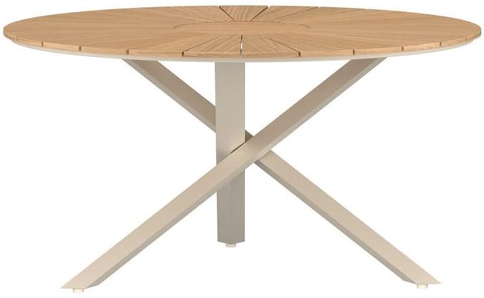 Svea - Kathrine ronde eettafel - ø140 cm - beige alu/teak