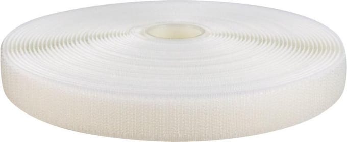 Klittenband - 25 Meter 25 meter Wit - Afdekzeilwinkel - 20mm Naaibaar Haak Harde Kant 25 meter Wit
