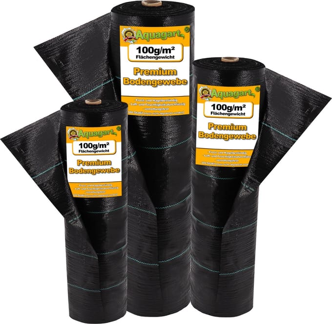 152 m² bodembedekkend onkruidwerend doek, mulchfolie, 100 g, 2 m breed