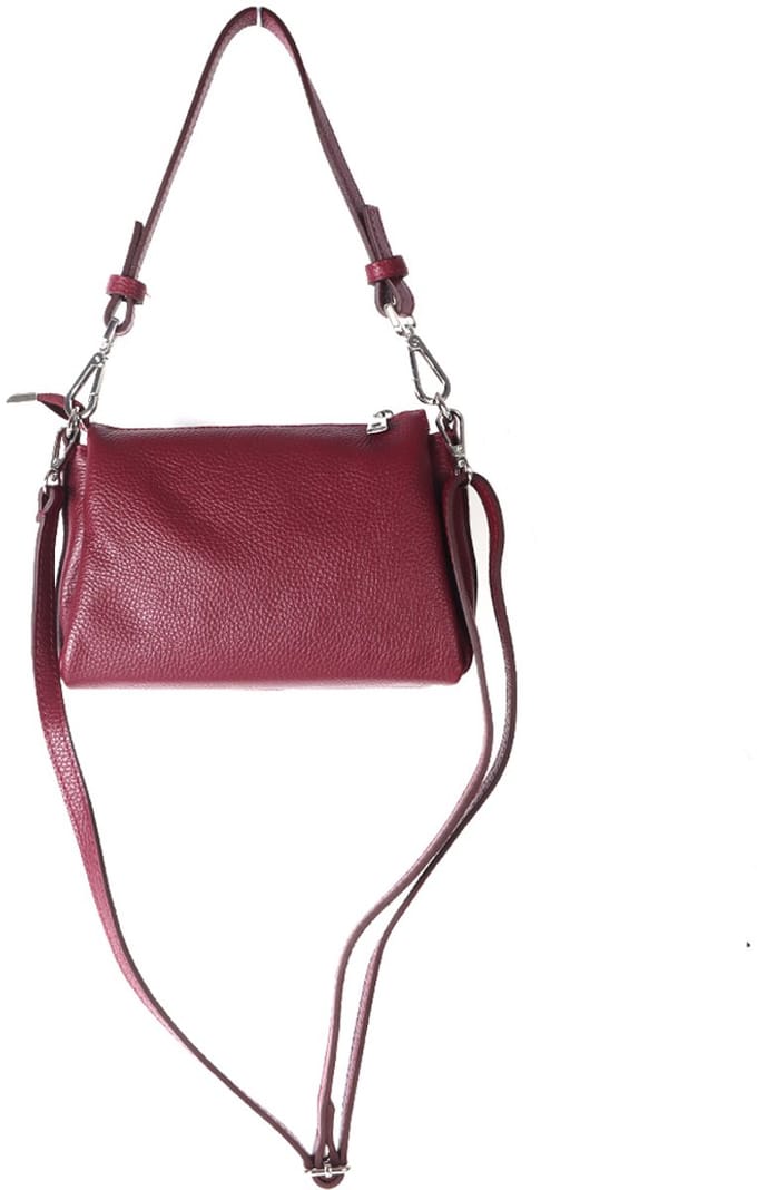 Giuliano lederen schodertas Fraya - Bordeaux - Made in Italy