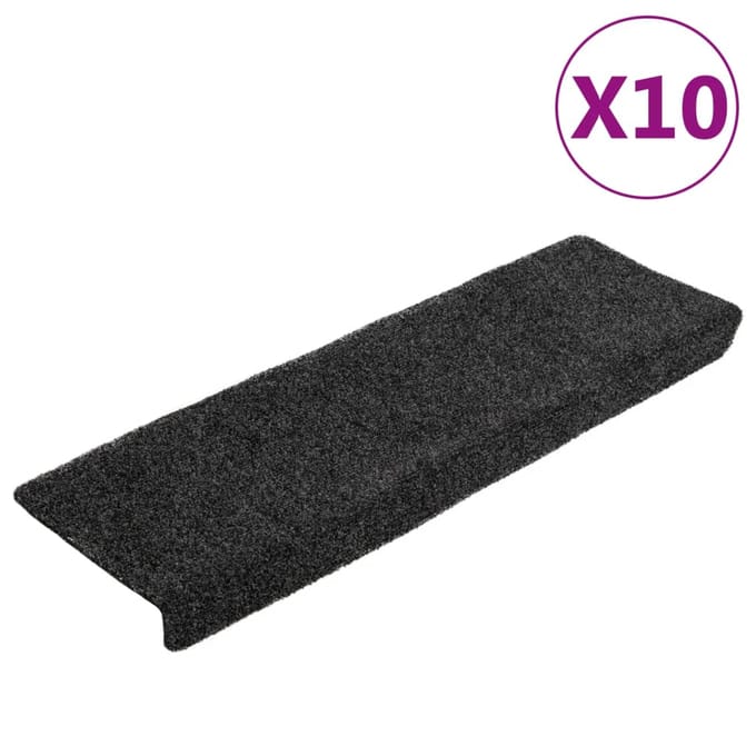 vidaXL - Trapmatten - zelfklevend - 10 - stuks - 65x21x4 - cm - donkergrijs