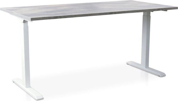 Zit-sta bureau snelslinger verstelbaar - MRC FAST FLEX | 180 x 80 cm | frame wit - blad betonlook