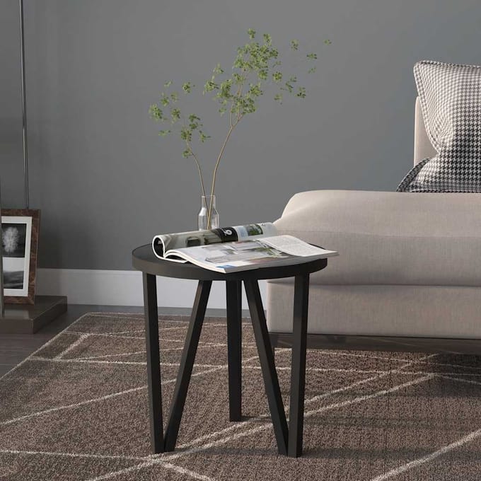 vidaXL - Salontafel - Ø35 - cm - MDF - zwart