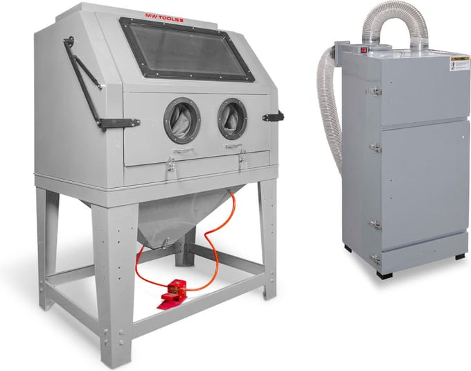 Straalcabine 990 L pro met externe cyclonische afzuiging MW Tools CAT990FC