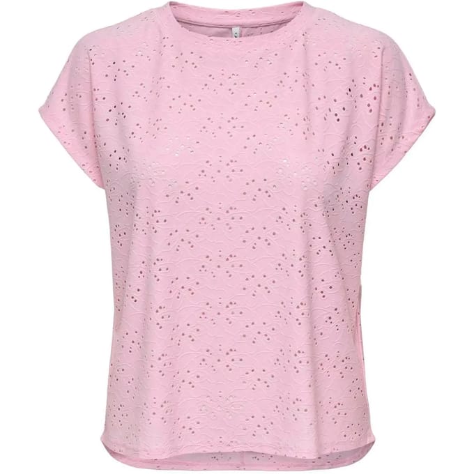 relaxed fit T-shirt met etskanteffect model 'SMILLA'