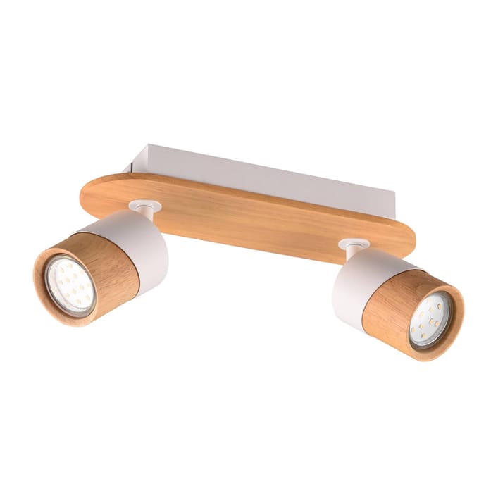 TRIO ARUNI - Spot - Houtkleurig met wit - excl. 2x GU10 4,5W