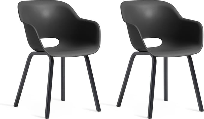 Keter Noa Tuinstoel - 2 stuks - 55x56,5x80cm - metalen frame - Zwart