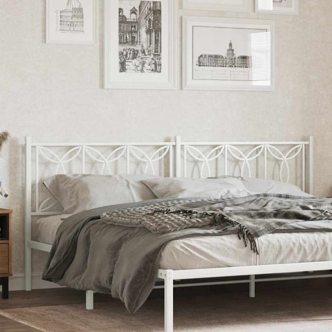 vidaXL - Vervangend - hoofdbord - 200 - cm - metaal - wit