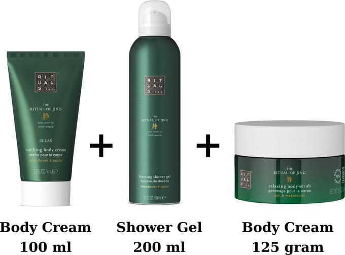 Rituals - Jing - Shower Gel 200 ml + Body Cream 100 ml + Body Scrub 125 gram