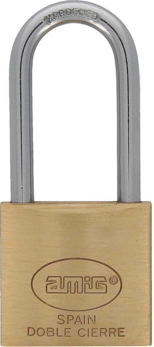 Amig Hangslot met 2 sleutels - 60 mm - messing - kofferslot