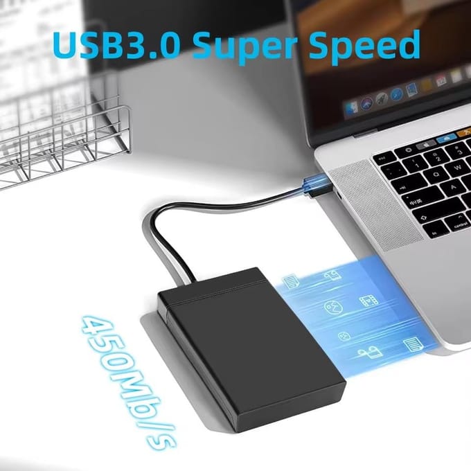 2,5/3. 5 Inch SSD-behuizing Externe harde schijfbehuizing 20TB SATA naar USB 3.0 harde schijfbehuizingadapter voor pc-laptop gray